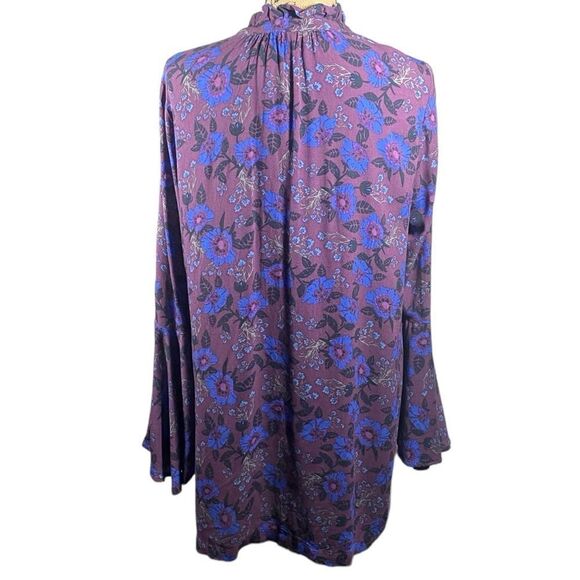 Free People Magic Mystery Tunic Dress Purple Electric Blue $108 Wine Small - Picture 6 of 9
